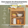 Carrinho de servir SoBuy FKW13-N com 2 portas e 1 gaveta, cor madeira natural