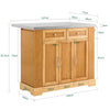 SoBuy FKW130-N Isla de Cocina con Ruedas con Superficie de Trabajo Extensible