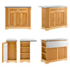 SoBuy FKW130-N Isla de Cocina con Ruedas con Superficie de Trabajo Extensible