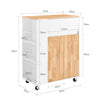 Armário de arrumação com carrinho de cozinha SoBuy FKW132-WN com rodas 70 x 40 x 90 cm branco