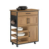 Carrinho de cozinha SoBuy FKW134-N com 3 portas e 1 gaveta vintage castanho 67x88x37cm