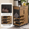 Carrinho de cozinha SoBuy FKW134-N com 3 portas e 1 gaveta vintage castanho 67x88x37cm