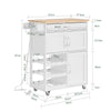 SoBuy FKW45-E-WN Carrito de Cocina con Enchufe y patas intercambiables Blanco