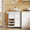 SoBuy FKW45-E-WN Carrito de Cocina con Enchufe y patas intercambiables Blanco