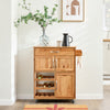SoBuy FKW45-N Carrito Auxiliar de Cocina con Ruedas de Madera Maciza Natural