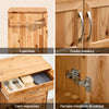 SoBuy FKW45-N Carrito Auxiliar de Cocina con Ruedas de Madera Maciza Natural