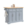 Carrinho de cozinha SoBuy FKW71-II-HG com rodas, 2 gavetas, 4 portas, cinzento
