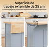 Carrinho de cozinha SoBuy FKW71-II-HG com rodas, 2 gavetas, 4 portas, cinzento