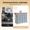 Carrinho de cozinha SoBuy FKW71-II-HG com rodas, 2 gavetas, 4 portas, cinzento