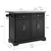 SoBuy FKW71-III-SCH Islade Cocina con 2 cajones y 4 Puertas Negro