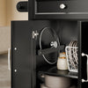SoBuy FKW71-III-SCH Islade Cocina con 2 cajones y 4 Puertas Negro
