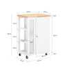 Preventa-SoBuy FKW75-WN Carrito de Cocina Multifuncional con 3 estantes y 1 Puerta 60x92x45cm Blanco