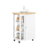 Preventa-SoBuy FKW75-WN Carrito de Cocina Multifuncional con 3 estantes y 1 Puerta 60x92x45cm Blanco