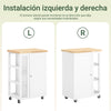 Preventa-SoBuy FKW75-WN Carrito de Cocina Multifuncional con 3 estantes y 1 Puerta 60x92x45cm Blanco