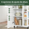 Preventa-SoBuy FKW75-WN Carrito de Cocina Multifuncional con 3 estantes y 1 Puerta 60x92x45cm Blanco