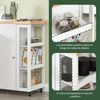 Preventa-SoBuy FKW75-WN Carrito de Cocina Multifuncional con 3 estantes y 1 Puerta 60x92x45cm Blanco