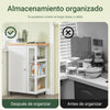 Preventa-SoBuy FKW75-WN Carrito de Cocina Multifuncional con 3 estantes y 1 Puerta 60x92x45cm Blanco