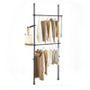 Cabide extensível SoBuy FRG109-II-SCH com 2 níveis, preto