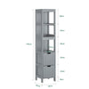 Armário de casa de banho alto SoBuy FRG126-SG com 3 prateleiras e 2 gavetas cinzento