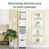 SoBuy FRG126-W Armario alto de Baño con 3 Estantes y 2 cajones Blanco