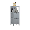 SoBuy FRG127-SG Mueble Columna de Baño con 1 Estante y 2 cajónes Gris