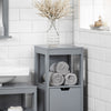 SoBuy FRG127-SG Mueble Columna de Baño con 1 Estante y 2 cajónes Gris