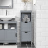 SoBuy FRG127-SG Mueble Columna de Baño con 1 Estante y 2 cajónes Gris