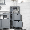 SoBuy FRG127-SG Mueble Columna de Baño con 1 Estante y 2 cajónes Gris