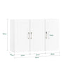 Armário de parede suspenso SoBuy FRG231-LW com 3 portas, branco