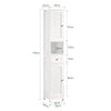 Armário de casa de banho alto SoBuy FRG236-W com 2 portas e 1 gaveta, branco