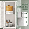 Armário de casa de banho alto SoBuy FRG236-W com 2 portas e 1 gaveta, branco