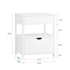 SoBuy FRG258-II-W Mesita de Noche con 2 cajones y Estante Blanco 45 x 38 x 55 cm