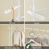SoBuy FRG34-II-W Perchero Telescópico de Ropa con 3 barras y 3 cestas Blanco