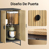 SoBuy FSB103-N Aparador de cozinha e sala com compartimento para micro-ondas (Ø6 cm) e prateleira em vidro, carvalho/preto