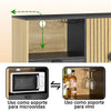 SoBuy FSB103-N Aparador de cozinha e sala com compartimento para micro-ondas (Ø6 cm) e prateleira em vidro, carvalho/preto