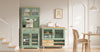 SoBuy FSB108-E-GR Alacena de Cocina Alta con 2 Tomas de Corriente y Puertos USB Verde 80x40x180 cm