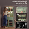 SoBuy FSB108-E-GR Alacena de Cocina Alta con 2 Tomas de Corriente y Puertos USB Verde 80x40x180 cm