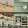 SoBuy FSB108-E-GR Alacena de Cocina Alta con 2 Tomas de Corriente y Puertos USB Verde 80x40x180 cm