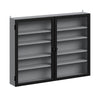 SoBuy FSB113-DG Vitrina de Pared Gris con Puertas de Cristal 80x12.2x60 cm