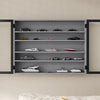SoBuy FSB113-DG Vitrina de Pared Gris con Puertas de Cristal 80x12.2x60 cm