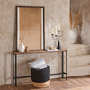Mesa de entrada SoBuy FSB19-N C 120 cm cor madeira/preto