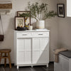 SoBuy FSB84-W Aparador recibidor con 2 cajones y 2 Puertas Blanco 80 x 40 x 85 cm