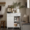SoBuy FSB84-W Aparador recibidor con 2 cajones y 2 Puertas Blanco 80 x 40 x 85 cm