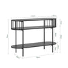 Mesa consola SoBuy FSB90-SCH de 3 andares com estrutura metálica preta
