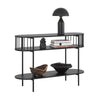 Mesa consola SoBuy FSB90-SCH de 3 andares com estrutura metálica preta