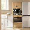 SoBuy FSB98-E-N Aparador Alacena de Cocina con 2 Tomas y 2 Puertos USB Marrón