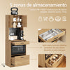 SoBuy FSB98-E-N Aparador Alacena de Cocina con 2 Tomas y 2 Puertos USB Marrón