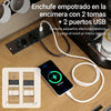 SoBuy FSB98-E-N Aparador Alacena de Cocina con 2 Tomas y 2 Puertos USB Marrón