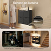 SoBuy FSR100-E-SCH Zapatero Estrecho con Luz LED Sensor y 19 cm de Fondo