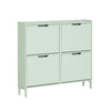 Pré-venda-SoBuy FSR100-GR Sapateira estreita com 4 abas 100 x 19 x 90 cm Verde